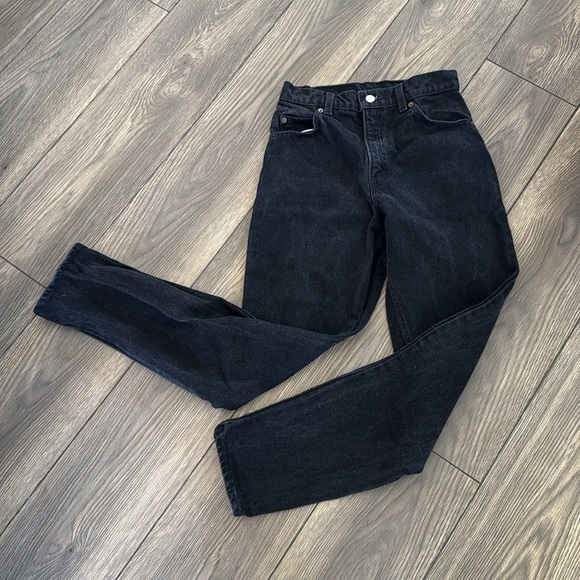 Rare Vintage orange tab 1990’s black Levi's 15951 relaxed fit tapered leg size 6 - Picture 3 of 12